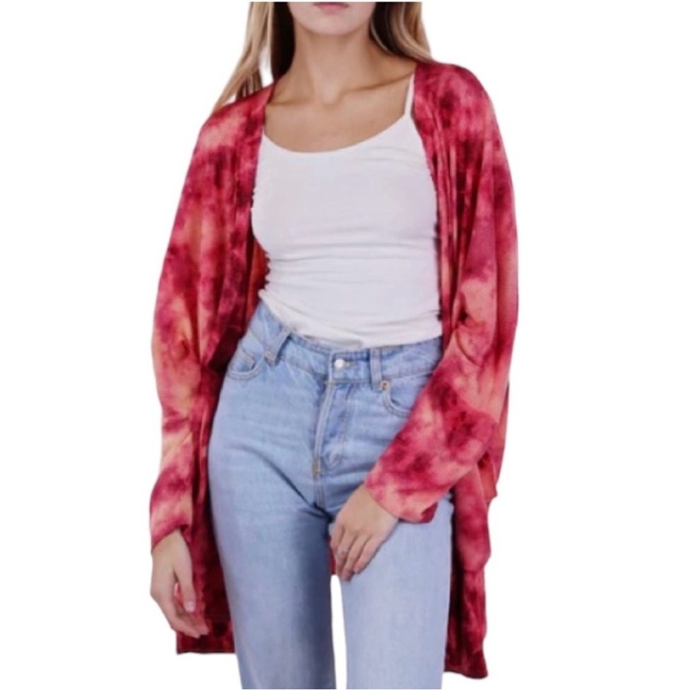 Anthropologie Maronie waffle knit duster tie-dye M NWT
